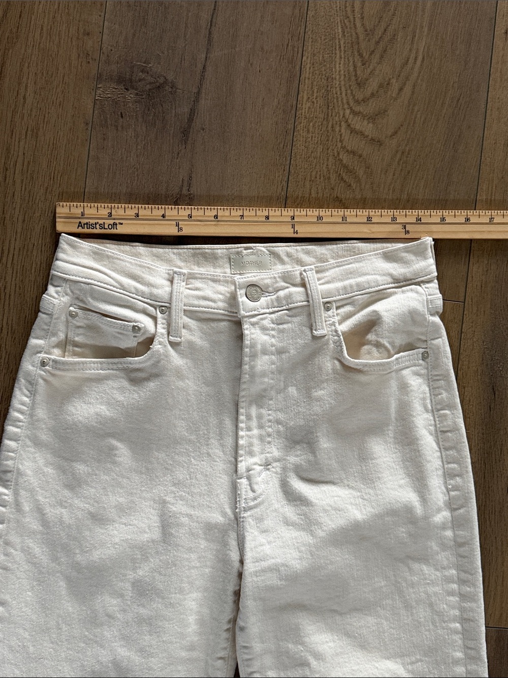 Mother The Rambler Zip Ankle Jeans Size 28 (6) Cream Puff Casual Neutral Preppy - Picture 12 of 15